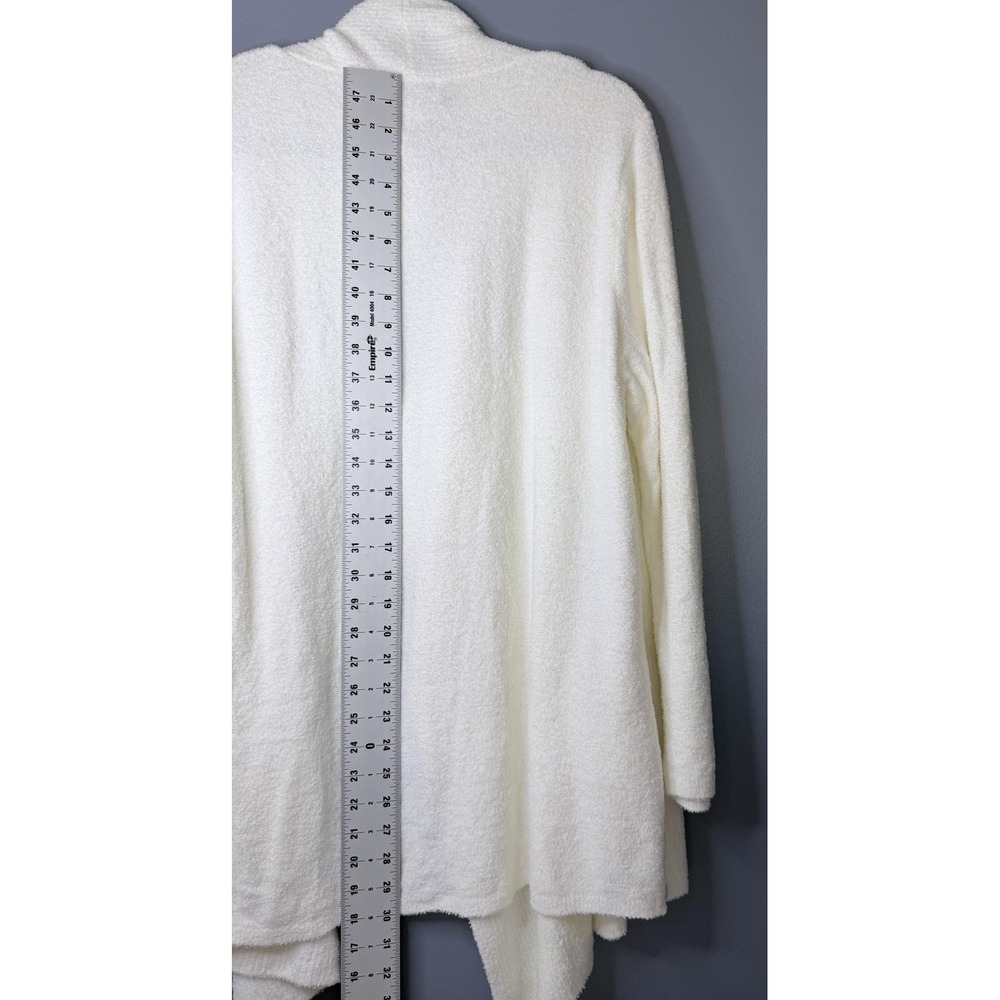 Barefoot Dreams CozyChic Ribbed Island Wrap Cardigan Womens 1X Petite Pearl Open - Picture 5 of 14
